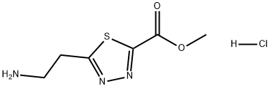 1,3,4-Thiadiazole-2-carboxylic acid, 5-(2-aminoethyl)-, methyl ester, hydrochloride (1:1) Struktur