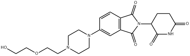 2-(2,6-dioxo-3-piperidinyl)-5-[4-[2-(2-hydroxyethoxy)ethyl]-1-piperazinyl]-1H-Isoindole-1,3(2H)-dione, 化学構造式