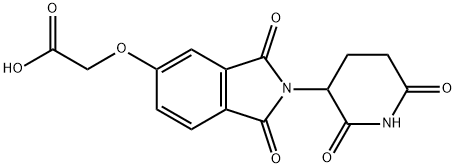 Acetic acid, 2-[[2-(2,6-dioxo-3-piperidinyl)-2,3-dihydro-1,3-dioxo-1H-isoindol-5-yl]oxy]- 化学構造式