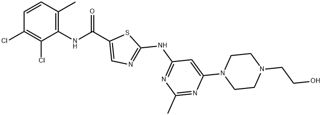 5-Thiazolecarboxamide, N-(2,3-dichloro-6-methylphenyl)-2-[[6-[4-(2-hydroxyethyl)-1-piperazinyl]-2-methyl-4-pyrimidinyl]amino]- Structure
