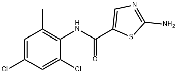 5-Thiazolecarboxamide, 2-amino-N-(2,4-dichloro-6-methylphenyl)- 化学構造式