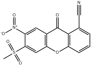 9H-Xanthene-1-carbonitrile, 6-(methylsulfonyl)-7-nitro-9-oxo- Structure