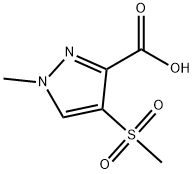 1H-Pyrazole-3-carboxylic acid, 1-methyl-4-(methylsulfonyl)- Structure