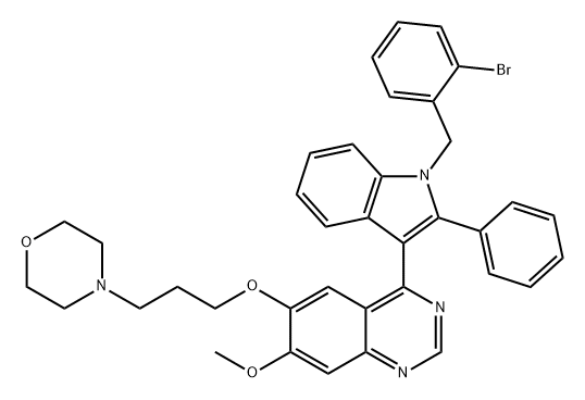 Quinazoline, 4-[1-[(2-bromophenyl)methyl]-2-phenyl-1H-indol-3-yl]-7-methoxy-6-[3-(4-morpholinyl)propoxy]- Structure