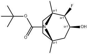 8-Azabicyclo[3.2.1]octane-8-carboxylic acid, 2-fluoro-3-hydroxy-1,5-dimethyl-, 1,1-dimethylethyl ester, (1R,2R,3S,5S)-rel- Structure