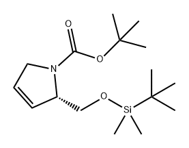 1H-Pyrrole-1-carboxylic acid, 2-[[[(1,1-dimethylethyl)dimethylsilyl]oxy]methyl]-2,5-dihydro-, 1,1-dimethylethyl ester, (2S)- Structure