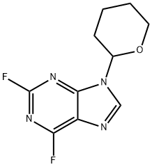 9H-Purine, 2,6-difluoro-9-(tetrahydro-2H-pyran-2-yl)- Struktur