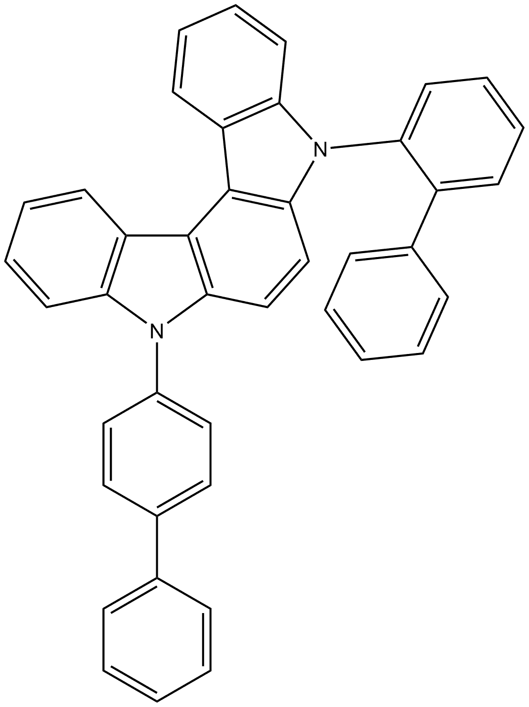 5-[1,1′-Biphenyl]-2-yl-8-[1,1′-biphenyl]-4-yl-5,8-dihydroindolo[2,3-c]carbazole Structure