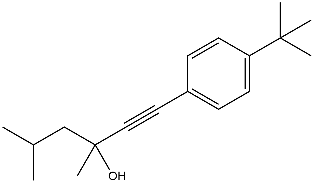 1-[4-(1,1-Dimethylethyl)phenyl]-3,5-dimethyl-1-hexyn-3-ol,2478231-67-1,结构式
