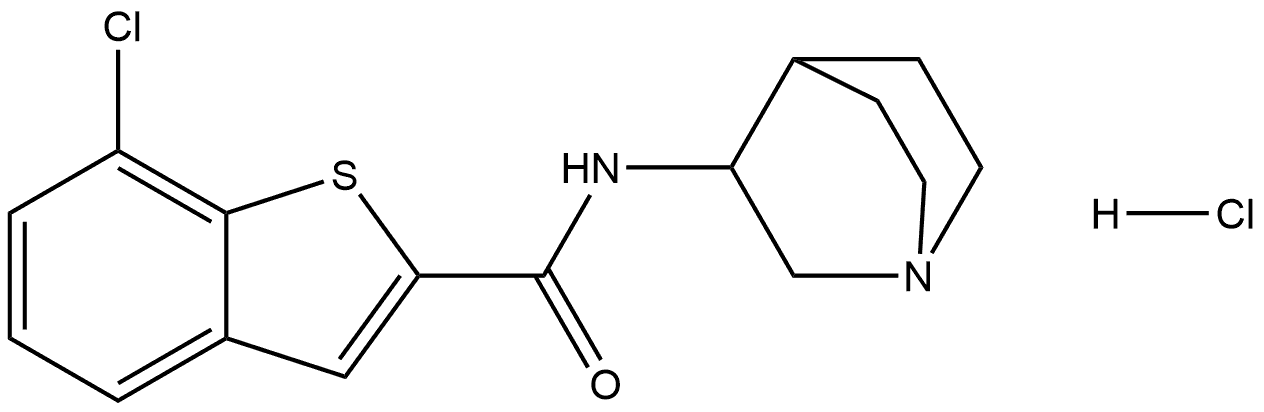 Benzo[b]thiophene-2-carboxamide, N-1-azabicyclo[2.2.2]oct-3-yl-7-chloro-, hydrochloride (1:1) Structure