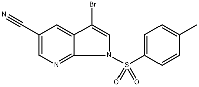 3-Bromo-1-(toluene-4-sulfonyl)-1H-pyrrolo[2,3-b]pyridine-5-carbonitrile Structure