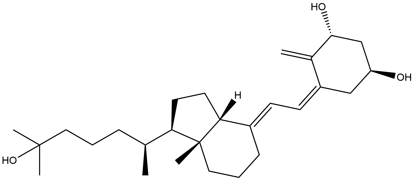 9,10-Secocholesta-5,7,10(19)-triene-1,3,25-triol, (1α,3β,5Z,7E,14β,20S)- 化学構造式