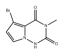 Pyrrolo[2,1-f][1,2,4]triazine-2,4(1H,3H)-dione, 5-bromo-3-methyl- Structure
