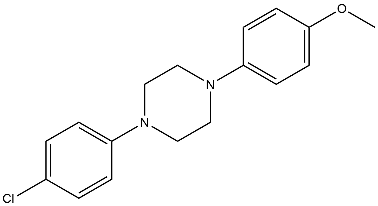 1-(4-methoxyphenyl)-4-(4-chlorophenyl)piperazine Struktur