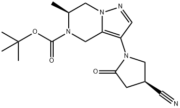 (S)-3-((S)-4-氰基-2-氧代吡咯烷-1-基)-6-甲基-6,7-二氢吡唑并[1,5-A]吡嗪-5(4H)-羧酸叔丁酯, 2484705-17-9, 结构式