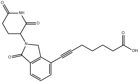 7-[2-(2,6-Dioxo-3-piperidinyl)-2,3-dihydro-1-oxo-1H-isoindol-4-yl]-6-heptynoic acid 化学構造式