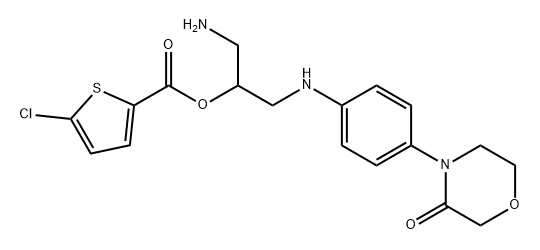 2-Thiophenecarboxylic acid, 5-chloro-, 1-(aminomethyl)-2-[[4-(3-oxo-4-morpholinyl)phenyl]amino]ethyl ester Structure