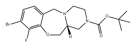 6H-Pyrazino[2,1-c][1,4]benzoxazepine-2(1H)-carboxylic acid, 9-bromo-10-fluoro-3,4,12,12a-tetrahydro-, 1,1-dimethylethyl ester, (12aR)- Structure