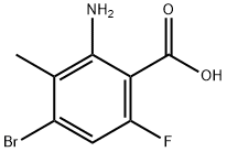 Benzoic acid, 2-amino-4-bromo-6-fluoro-3-methyl- Structure