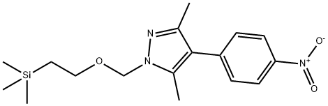 3,5-二甲基-4-(4-硝基苯基)-1-[[2-(三甲基硅基)乙氧基]甲基]-1H-吡唑 结构式