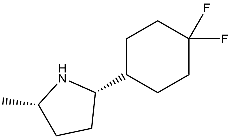 (2S,5S)-2-(4,4-difluorocyclohexyl)-5-methylpyrrolidine 化学構造式