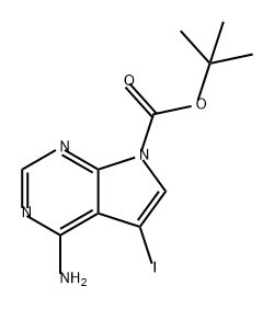 7H-Pyrrolo[2,3-d]pyrimidine-7-carboxylic acid, 4-amino-5-iodo-, 1,1-dimethylethyl ester Struktur
