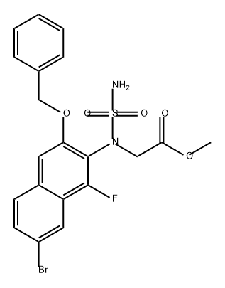 2489407-56-7 Glycine, N-(aminosulfonyl)-N-[7-bromo-1-fluoro-3-(phenylmethoxy)-2-naphthalenyl]-, methyl ester