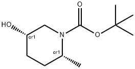 tert-butyl cis-5-hydroxy-2-methyl-piperidine-1-carboxylate Struktur