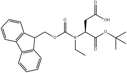 L-Aspartic acid, N-ethyl-N-[(9H-fluoren-9-ylmethoxy)carbonyl]-, 1-(1,1-dimethylethyl) ester 化学構造式