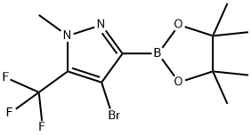 4-Bromo-1-methyl-3-(4,4,5,5-tetramethyl-1,3,2-dioxaborolan-2-yl)-5-(trifluoromethyl)-1H-pyrazole Structure