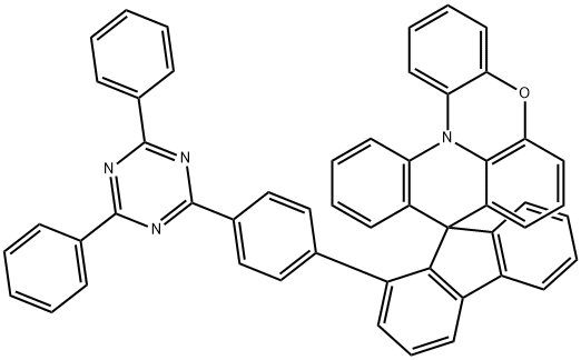 Spiro[9H-fluorene-9,9'-quino[3,2,1-kl]phenoxazine], 1-[4-(4,6-diphenyl-1,3,5-triazin-2-yl)phenyl]- Structure