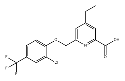 2-Pyridinecarboxylic acid, 6-[[2-chloro-4-(trifluoromethyl)phenoxy]methyl]-4-ethyl- Struktur