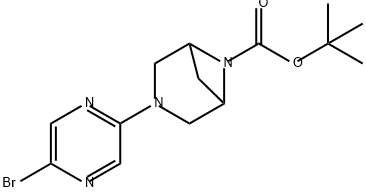 3,6-Diazabicyclo[3.1.1]heptane-6-carboxylic acid, 3-(5-bromo-2-pyrazinyl)-, 1,1-dimethylethyl ester,2493157-49-4,结构式
