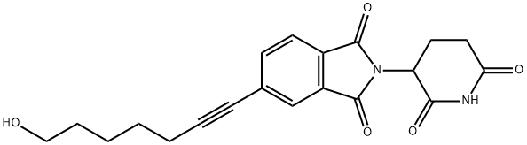 1H-Isoindole-1,3(2H)-dione, 2-(2,6-dioxo-3-piperidinyl)-5-(7-hydroxy-1-heptyn-1-yl)- Struktur