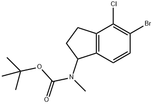 Carbamic acid, N-(5-bromo-4-chloro-2,3-dihydro-1H-inden-1-yl)-N-methyl-, 1,1-dimethylethyl ester Struktur
