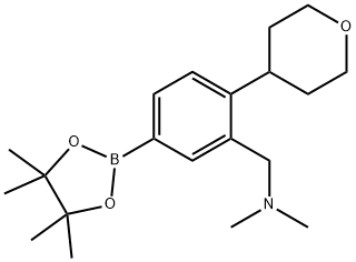 2495165-20-1 Benzenemethanamine, N,N-dimethyl-2-(tetrahydro-2H-pyran-4-yl)-5-(4,4,5,5-tetramethyl-1,3,2-dioxaborolan-2-yl)-