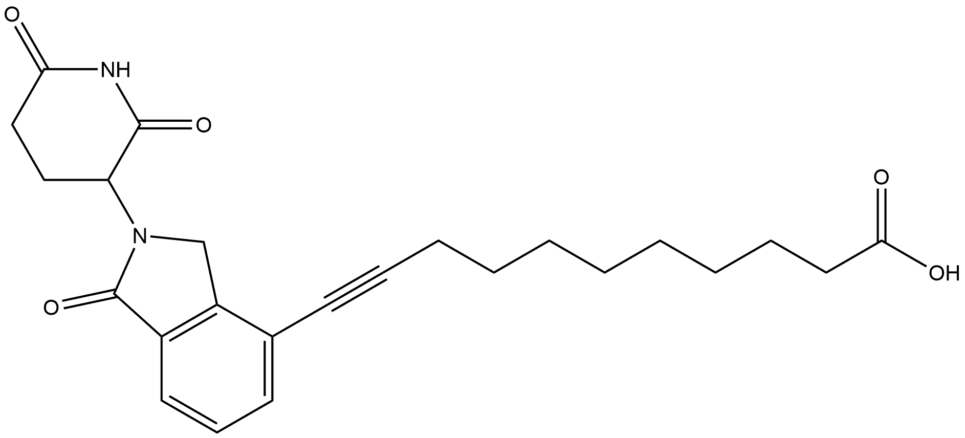 11-[2-(2,6-dioxo-3-piperidyl)-1-oxo-isoindolin-4-yl]undec-10-ynoic acid 化学構造式