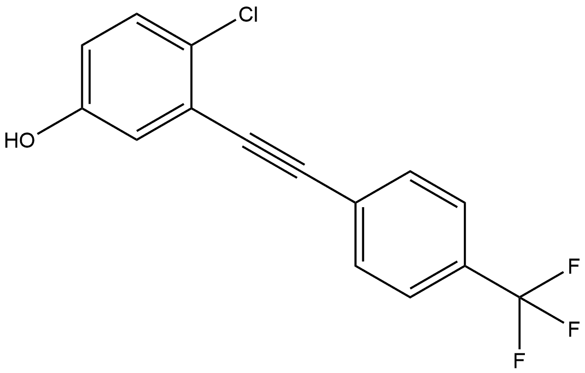 4-Chloro-3-[2-[4-(trifluoromethyl)phenyl]ethynyl]phenol 结构式