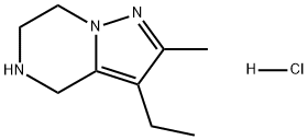 Pyrazolo[1,5-a]pyrazine, 3-ethyl-4,5,6,7-tetrahydro-2-methyl-, hydrochloride (1:1) Struktur