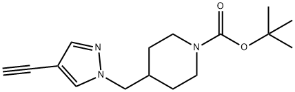 1-BOC-4-[(4-乙炔基-1-吡唑基)甲基]哌啶 结构式