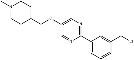 Pyrimidine, 2-[3-(chloromethyl)phenyl]-5-[(1-methyl-4-piperidinyl)methoxy]- 结构式