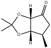 4H-Cyclopenta-1,3-dioxol-4-one, tetrahydro-2,2,6-trimethyl-, (3aS,6R,6aS)- Struktur