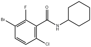 3-bromo-6-chloro-N-cyclohexyl-2-fluorobenzamide 结构式