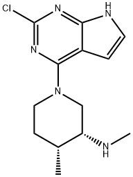3-Piperidinamine, 1-(2-chloro-7H-pyrrolo[2,3-d]pyrimidin-4-yl)-N,4-dimethyl-, (3R,4R)- Structure