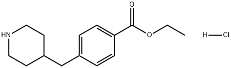 Benzoic acid, 4-(4-piperidinylmethyl)-, ethyl ester, hydrochloride (1:1) Structure