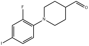 4-Piperidinecarboxaldehyde, 1-(2-fluoro-4-iodophenyl)- Structure