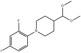 Piperidine, 4-(dimethoxymethyl)-1-(2-fluoro-4-iodophenyl)- 化学構造式