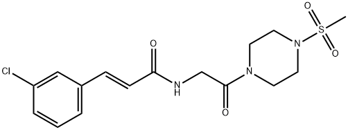 2-Propenamide, 3-(3-chlorophenyl)-N-[2-[4-(methylsulfonyl)-1-piperazinyl]-2-oxoethyl]-, (2E)- Struktur