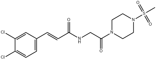 (E)-3-(3,4-dichlorophenyl)-N-(2-(4-(methylsulfonyl)piperazin-1-yl)-2-oxoethyl)acrylamide Struktur
