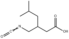 Hexanoic acid, 3-(isocyanatomethyl)-5-methyl- 结构式